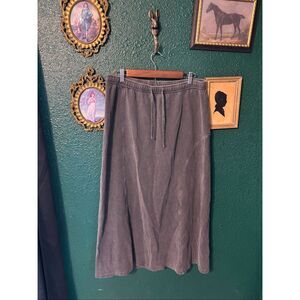 POETRY GRAY HEMP AND COTTON JERSEY KNIT MIDI SKIRT SIZE 10